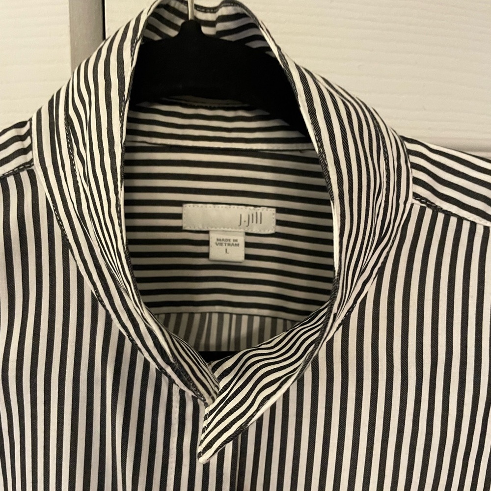 J.Jill Pinstriped Tunic Blouse- Large
